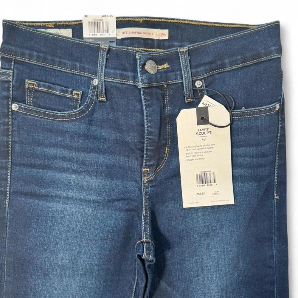 NWT Levi's navy blue 311 Shaping Skinny jeans Size 25" womens - Picture 2 of 8
